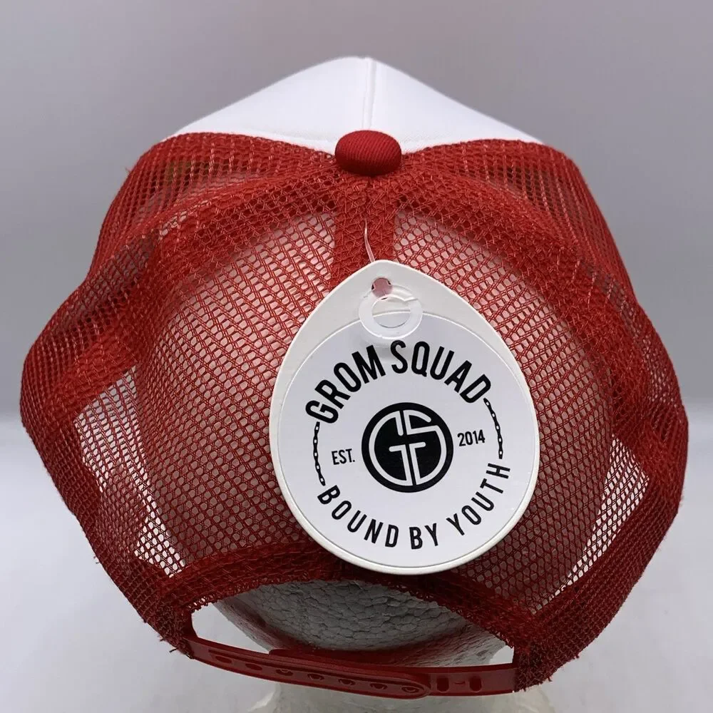 Grom Squad Montecito Fire Department Red/White Mesh Trucker Hat Adjustable
